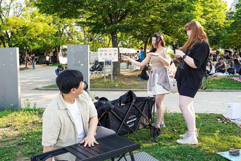 Han's River Picnic in Center of Seoul - Yeouido Hangang Park food market time: three ways to build your picnic
