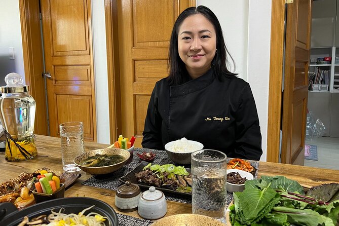 Korean Cooking Class in Seoul with a Professional Chef - Sit-down meal with soup, kimchi, and a glass of soju